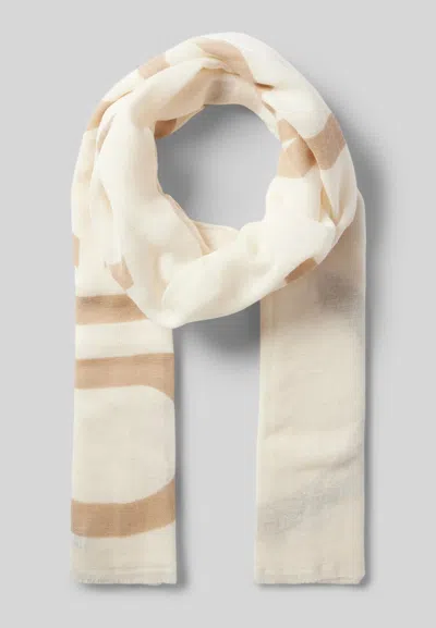 Calvin Klein Bold Logo Cotton Hemp Scarf In Neutral