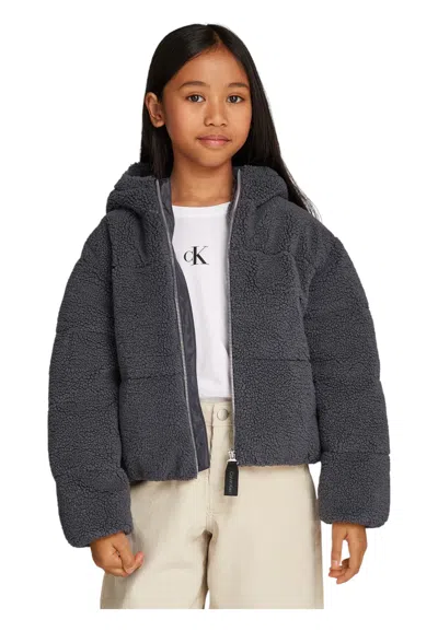 Calvin Klein Kids' Bomber Bambina Jacket  In Gray
