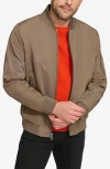 Calvin Klein Bomber Flight Jacket In Brown