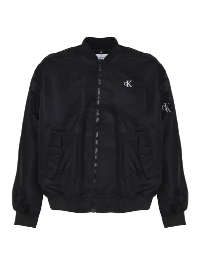 Calvin Klein Bomber In Nylon In Black