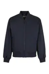 Calvin Klein Bomber Jacket In Technical Fabric In Blue