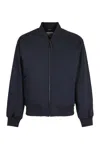 Calvin Klein Bomber Jacket In Technical Fabric In Blue