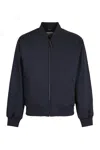 Calvin Klein Bomber Jacket In Technical Fabric In Blue