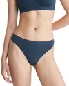 Calvin Klein Bonded Flex Mid Rise Thong In Ink