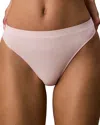 Calvin Klein Bonded Flex Mid Rise Thong In Pink
