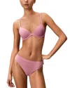 Calvin Klein Bonded Flex Mid Rise Thong In Pink