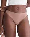Calvin Klein Bonded Flex Mid Rise Thong In Pop Dusty