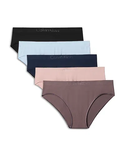 Calvin Klein Bonded Flex Seamless Bikini Briefs, Pack Of 5 In Multi