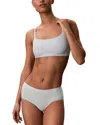 Calvin Klein Bonded Flex Seamless Boyshorts In Silver