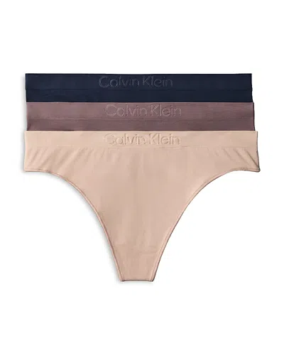Calvin Klein Bonded Flex Seamless Thong, Pack Of 3 In Black