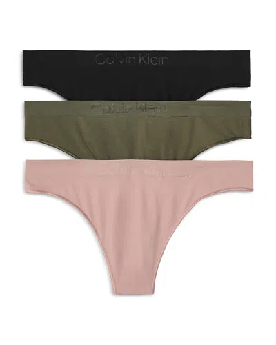 Calvin Klein Bonded Flex Seamless Thong, Pack Of 3 In Multi