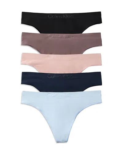 Calvin Klein Bonded Flex Seamless Thong, Pack Of 5 In Multi