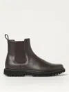 Calvin Klein Leather Ankle Boots In Braun