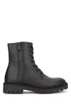 Calvin Klein Chic Black Ankle Boot With Laces And Zip Detail In Tripleblack