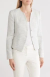 Calvin Klein Bouclé Crop Blazer In Heather Grey Multi