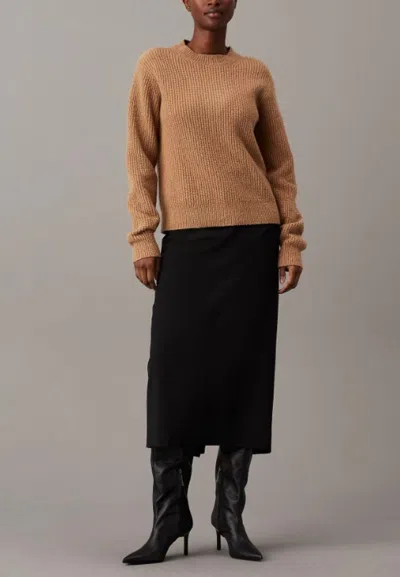 Calvin Klein Boucle Rib C-nk Relaxed Sweater Sweater In Beige