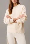 Calvin Klein Boucle Rib C-nk Relaxed Sweater Sweater In Panna