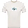 Calvin Klein Box Logo T Shirt Chalk In Neutral