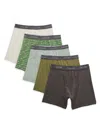 Calvin Klein Kids' Boy's 5-pack Logo Boxer Briefs In Olive