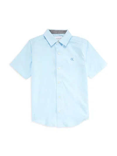 Calvin Klein Babies' Boy's Button Up Shirt In Clean Sky