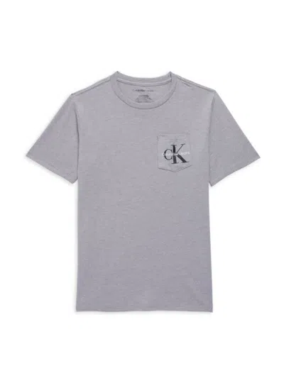 Calvin Klein Babies' Boy's Core Logo Pocket T-shirt In Light Grey