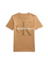 Calvin Klein Boy's Cotton Monologo Tee In Tigers Eye