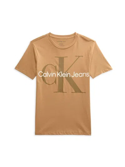 Calvin Klein Babies' Boy's Cotton Monologo Tee In Tigers Eye