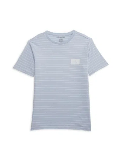 Calvin Klein Babies' Boy's Cotton T-shirt In Halogen Blue