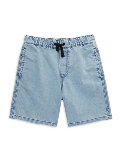 Calvin Klein Kids' Boy's Drawstring Denim Shorts In Blue