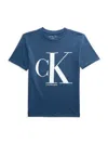 Calvin Klein Boy's Logo Graphic Tee In Dark Denim