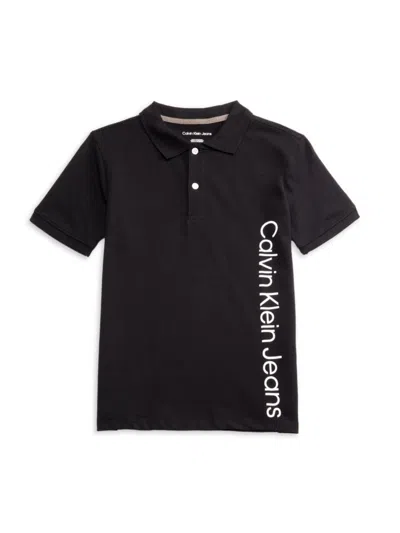 Calvin Klein Babies' Boy's Logo Polo In Black