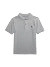 Calvin Klein Boy's Logo Polo In Light Grey Heather