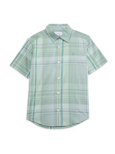 Calvin Klein Babies' Boy's Plaid Shirt In Green