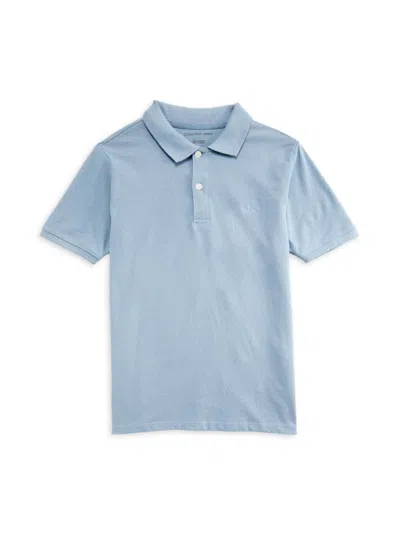 Calvin Klein Babies' Boy's Polo Shirt In Faded Denim