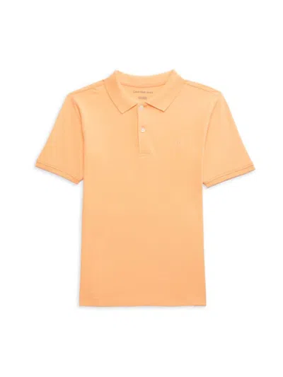 Calvin Klein Babies' Boy's Polo Shirt In Orange