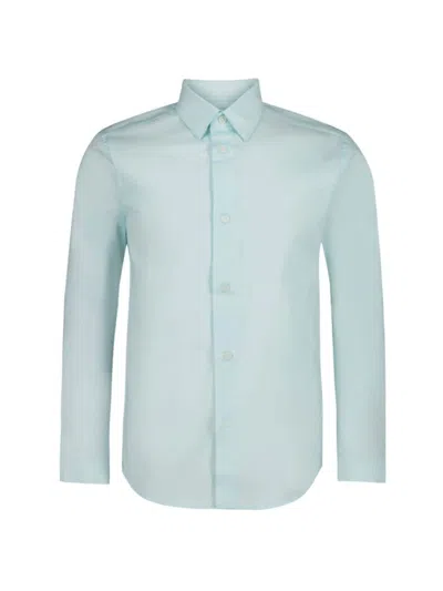 Calvin Klein Kids' Boy's Poplin Shirt In Bright Aqua