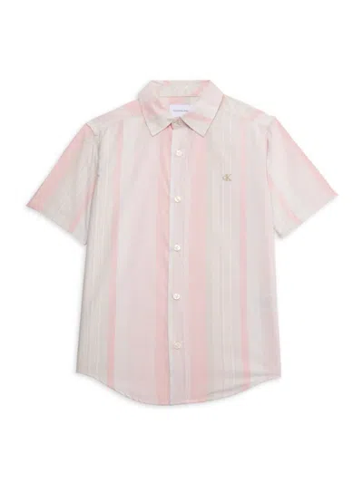 Calvin Klein Babies' Boy's Striped Shirt In Pink