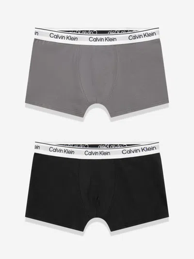 Calvin Klein Kids'  Boys 2 Pack Boxer Shorts Set In Black