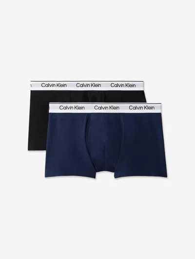 Calvin Klein Kids'  Boys 2 Pack Boxer Shorts Set In Blue
