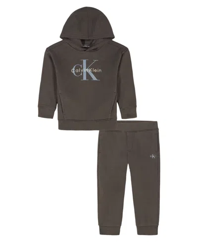Calvin Klein Kids' Boys 2t-7 2-piece Hoodie And Pants Set In Gray