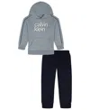 Calvin Klein Boys 2t-7 2-piece Hoodie And Pants Set In Multi