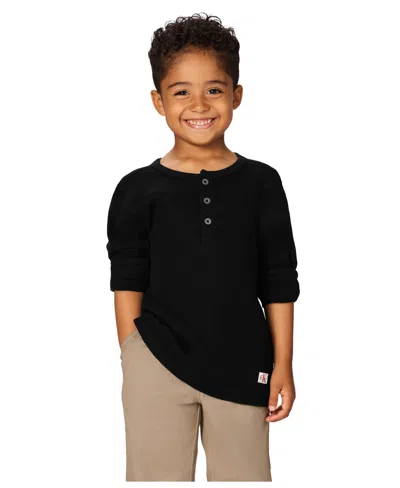 Calvin Klein Kids' Boys 2t-7 2-piece Thermal Henley Top And Twill Joggers Set In Multi