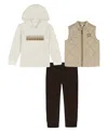 Calvin Klein Boys 2t-7 3-piece Full-zip Vest, Hoodie And Joggers Set In Multi
