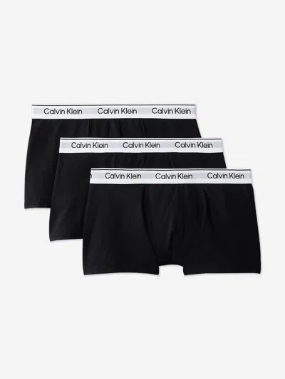Calvin Klein Boys 3 Pack Boxer Shorts Set In Black