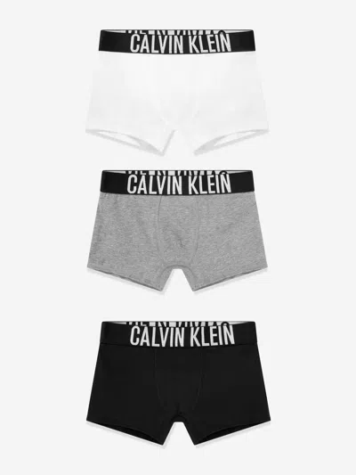 Calvin Klein Kids'  Boys 3 Pack Boxer Shorts Set In Gray