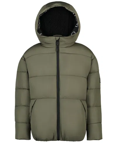 Calvin Klein Kids' Boys' 4-7 Relaxed-fit Long-sleeve Puffer Jacket In Green