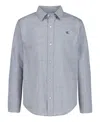 Calvin Klein Boys 8-18 Textured Long Sleeve Shirt In Blue