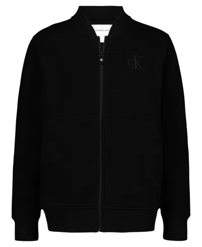 Calvin Klein Kids' Boys 8-18 Zippered Bomber Jacket In Black