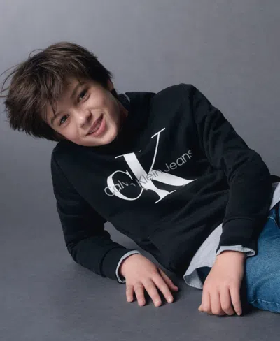 Calvin Klein Kids' Boys 8-20 Old School Logo Pullover Hoodie In Black