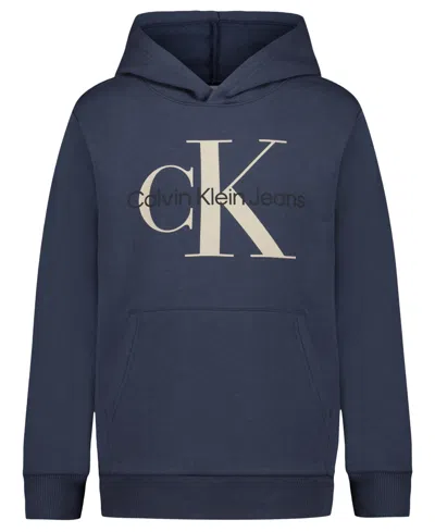 Calvin Klein Kids' Boys 8-20 Old School Logo Pullover Hoodie In Blue